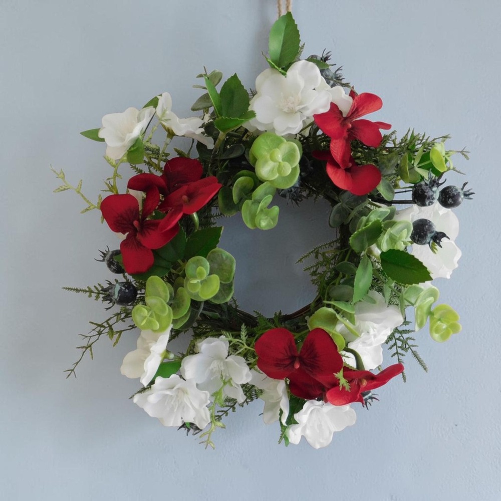 Patriotic Candle Ring Red White‎ Blue Mini Wreath Cabinet Wreath 4th of July